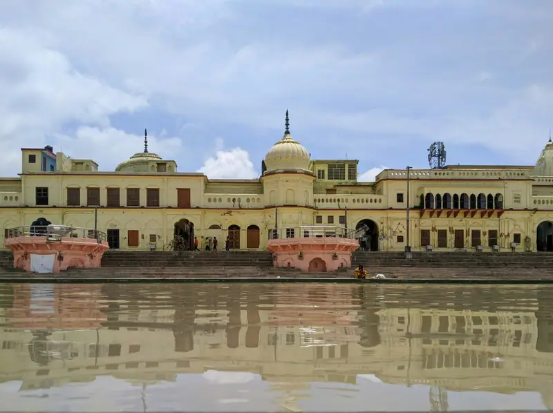 Reflection at Ram Ki Paidi on the Saryu river, Ayodhya
