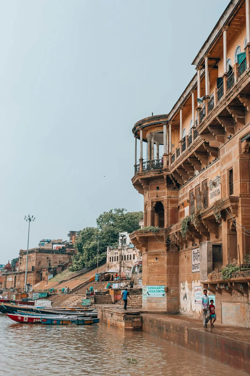 Heritage ghat architecture along the Ganga at Varanasi